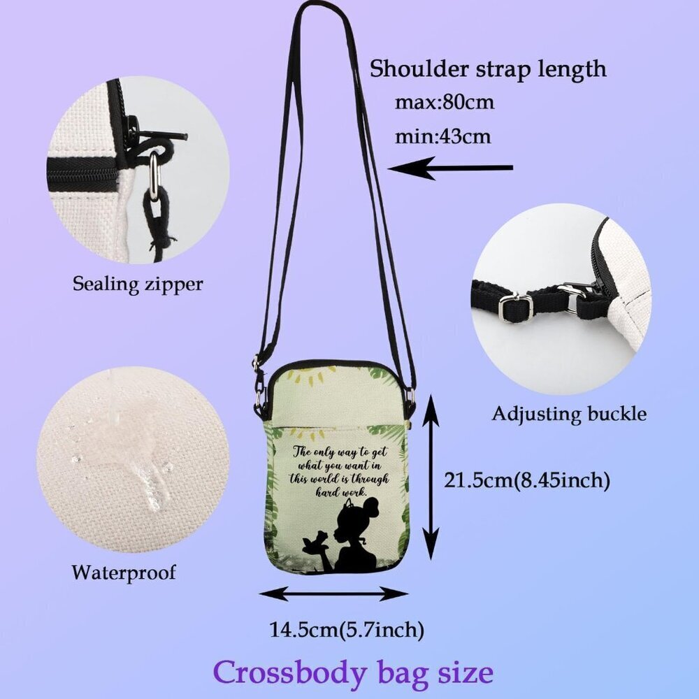 Canvas Crossbody Bag Women Cartoon Frog Gift Wallet Adjustable Strap - Picture 2 of 6